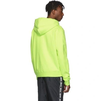 Shop Off-white Yellow Logo Slim Hoodie In Fluo Yellow