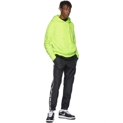 Shop Off-white Yellow Logo Slim Hoodie In Fluo Yellow