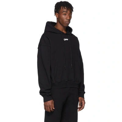 Shop Off-white Black Wavy Line Logo Hoodie In Black/white