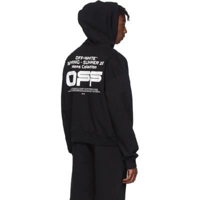 Shop Off-white Black Wavy Line Logo Hoodie In Black/white