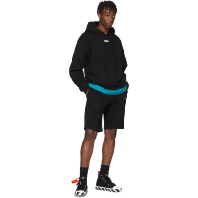 Shop Off-white Black Wavy Line Logo Hoodie In Black/white