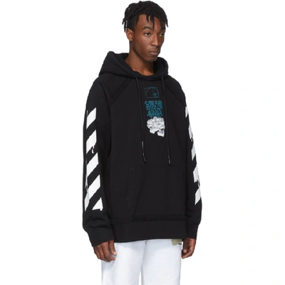 Shop Off-white Black Dripping Arrows Hoodie In Black White