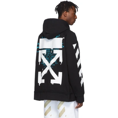 Shop Off-white Black Dripping Arrows Hoodie In Black White