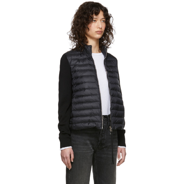 moncler quilted down & wool short cardigan