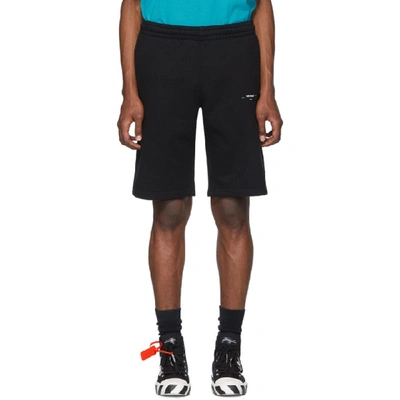 Shop Off-white Black Logo Sweat Shorts In Black White