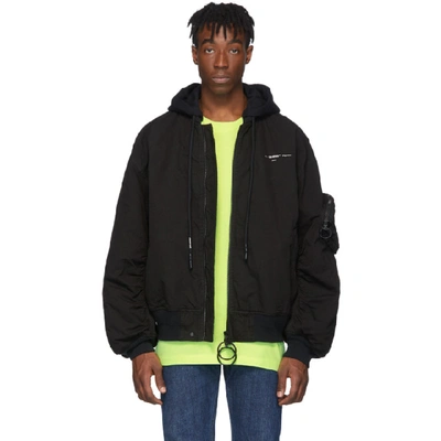 Shop Off-white Black Vintage Bomber Jacket In Black White