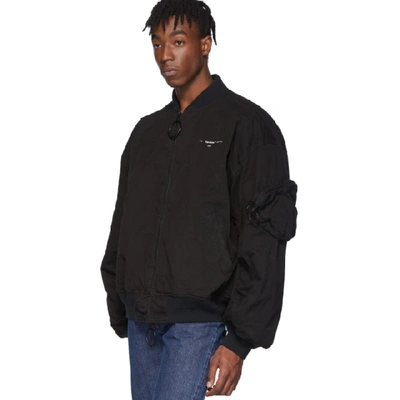 Shop Off-white Black Vintage Bomber Jacket In Black White