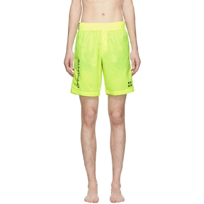 Shop Off-white Yellow Bermuda Swim Shorts In Fluo Yello