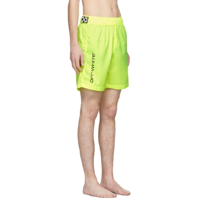 Shop Off-white Yellow Bermuda Swim Shorts In Fluo Yello