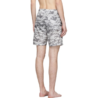 Shop Off-white Grey All Over Arrows Swim Shorts In Med