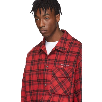 Shop Off-white Red Flannel Check Shirt In Red White