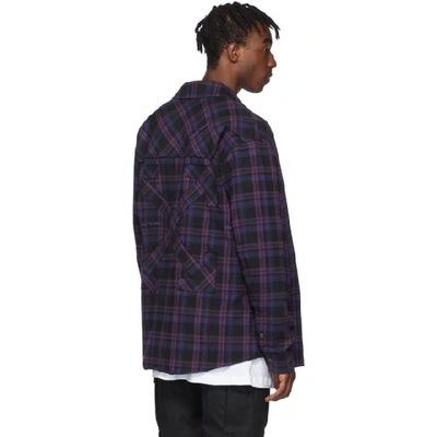 Shop Off-white Black Flannel Check Shirt In Violet Whit