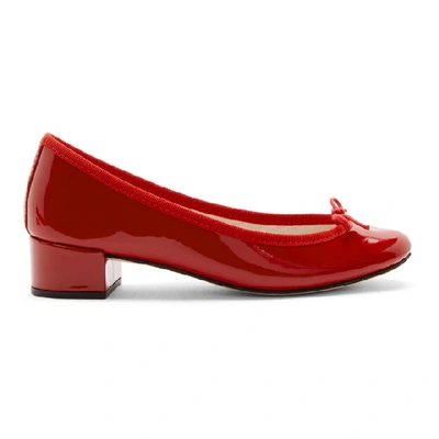 Shop Repetto Red Patent Camille Ballerina Heels In Flamme