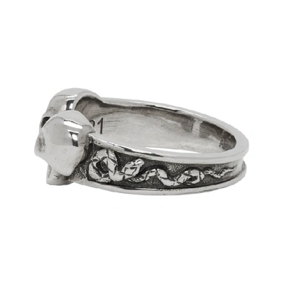 Shop Alexander Mcqueen Silver Skull Ring In 0446 Silver