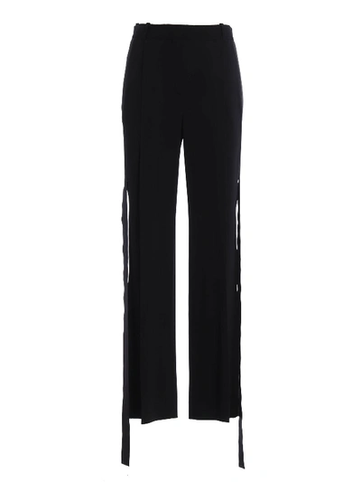 Shop Givenchy Long Silk Bands Trousers In Black