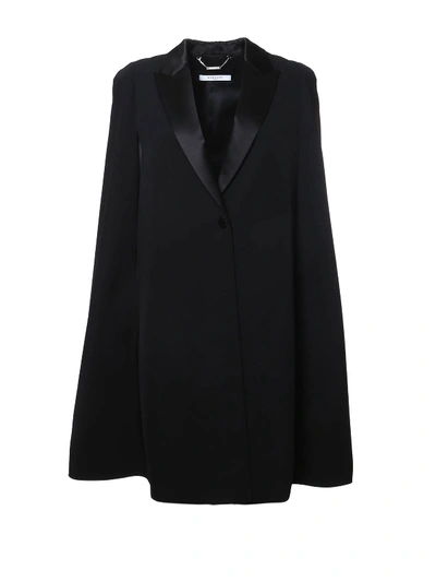 Shop Givenchy Tuxedo-style Wool Cape In Black