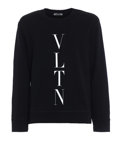 Shop Valentino Vltn Jersey Black Sweatshirt
