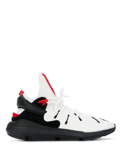 Shop Y-3 Kusari Ii Fabric And Leather Sneakers In Multicolour