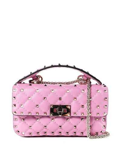 Shop Valentino Rockstud Spike Pink Medium Cross Body Bag