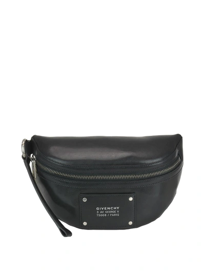 Shop Givenchy Tag Leather Belt Bag In Black