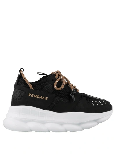 Shop Versace Chain Reaction 2 Black Sneakers