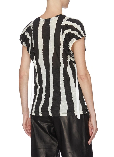 Shop Proenza Schouler Zebra Stripe Print Puff Sleeve T-shirt In Black