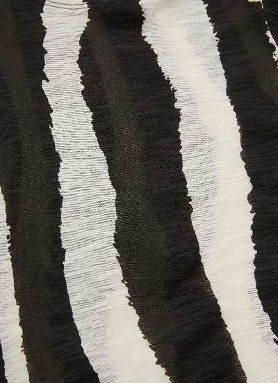 Shop Proenza Schouler Zebra Stripe Print Puff Sleeve T-shirt In Black