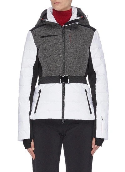 Shop Erin Snow 'kat' Panelled Performance Puffer Ski Jacket In Multi-colour