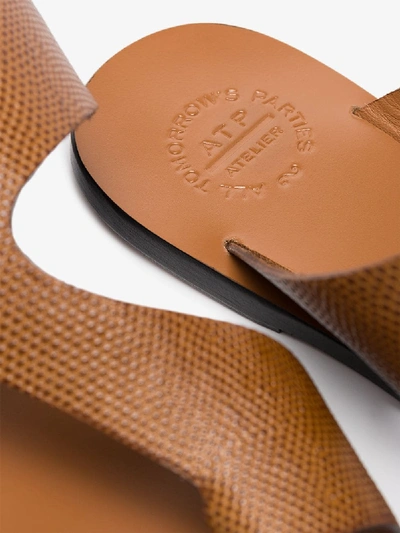 Shop Atp Atelier Brown Roma Leather Sandals