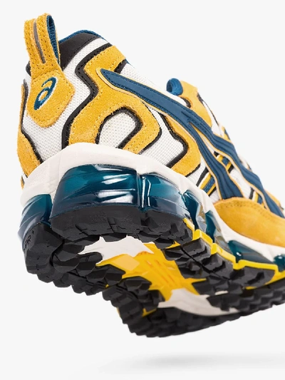 Shop Asics Mens Yellow And Blue Gel-nandi 360 Sneakers