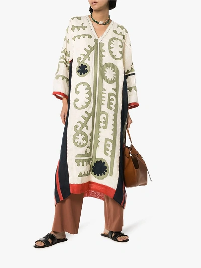 Shop Vita Kin Mombasa Embroidered Kaftan In White