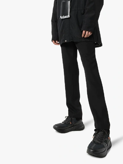 Alexander Mcqueen Oversized Runner Low-top Sneakers In Black
