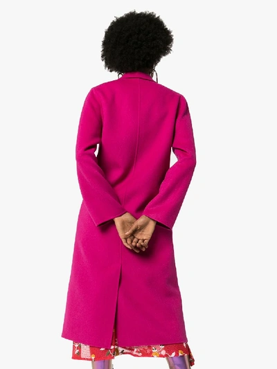 Shop Christopher Kane Embellished Single-breasted Coat In Pink