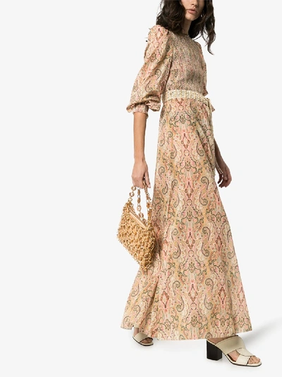 Shop Zimmermann Paisley Print Maxi Dress In Brown