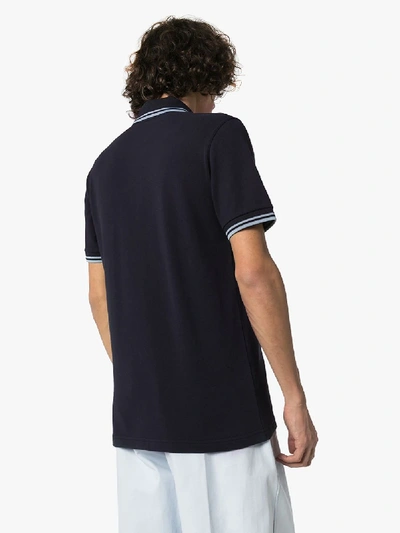 Shop Fred Perry Twin Tipped Logo Polo Shirt In Blue