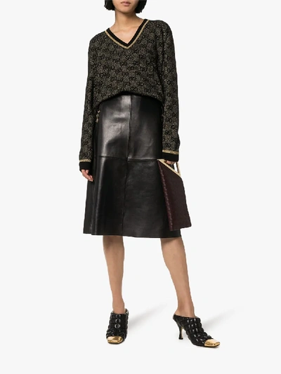 Shop Gucci Horsebit Leather Skirt In Black