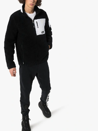 Shop Mastermind Japan X Timberland Contrast Panel Fleece Jacket In Black