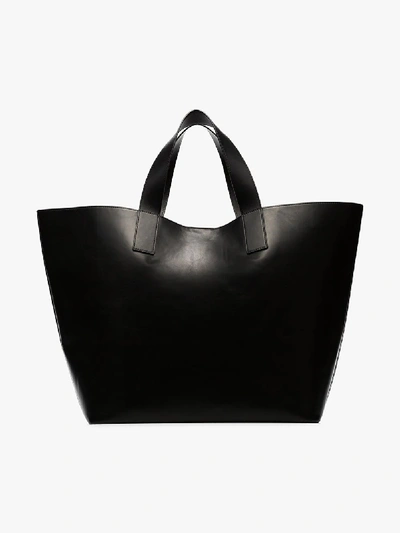 Shop Studio Amelia Black Oversized Leather Tote Bag