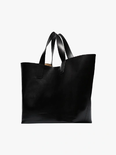 Shop Studio Amelia Black Oversized Leather Tote Bag