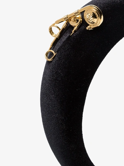 Shop Versace Black Safety Pin Headband
