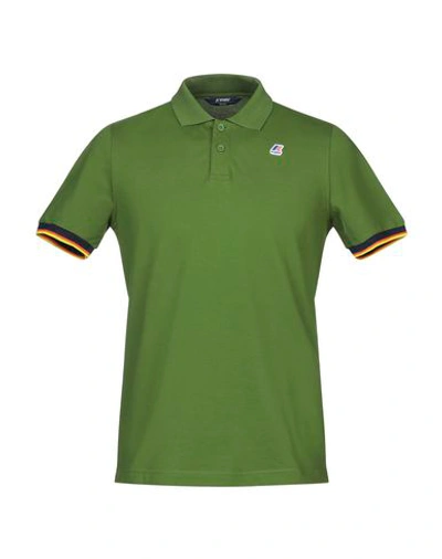 Shop K-way Polo Shirt In Military Green