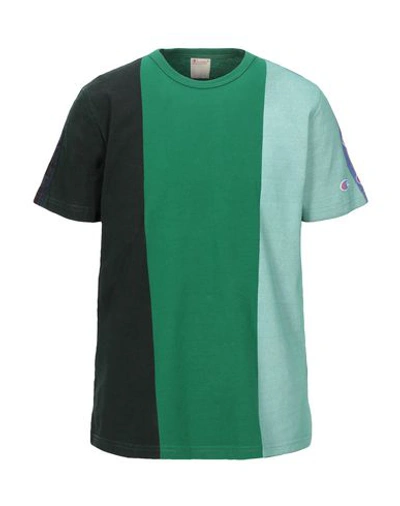 Shop Champion Reverse Weave Man T-shirt Green Size M Cotton