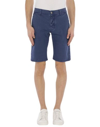 Shop Grey Daniele Alessandrini Man Shorts & Bermuda Shorts Midnight Blue Size 29 Cotton, Elastane