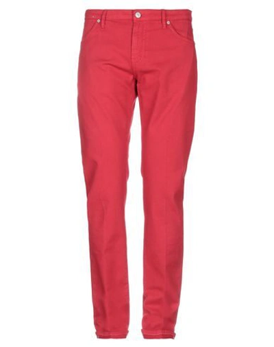 Shop Pt05 Pt Torino Man Pants Red Size 38 Cotton, Elastane