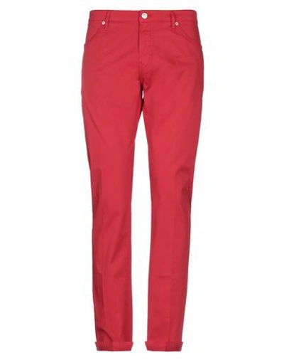 Shop Pt05 Pt Torino Man Pants Red Size 32 Cotton, Elastane