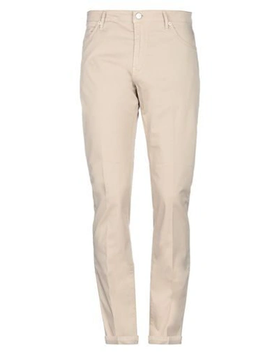 Shop Pt05 Pt Torino Man Pants Beige Size 40 Cotton, Elastane