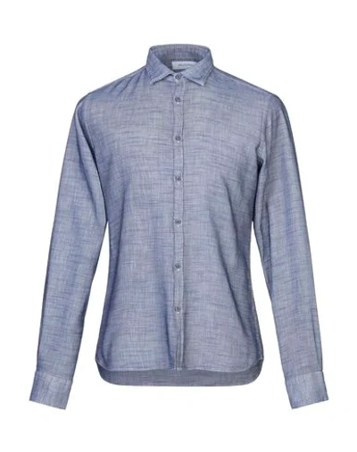 Shop Aglini Man Shirt Blue Size 15 ½ Cotton