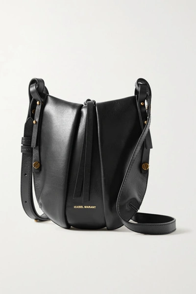 Shop Isabel Marant Okaya Leather Shoulder Bag In Black