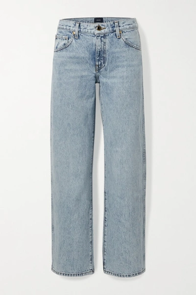 Shop Khaite Kerrie Mid-rise Straight-leg Jeans In Light Denim