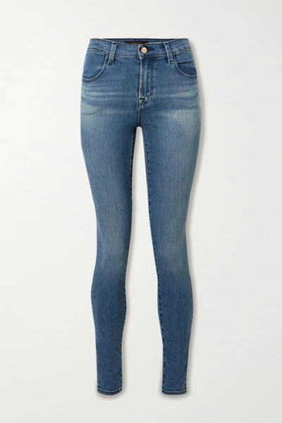 Shop J Brand Maria High-rise Skinny Jeans In Mid Denim